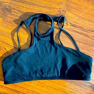 black designer swim top